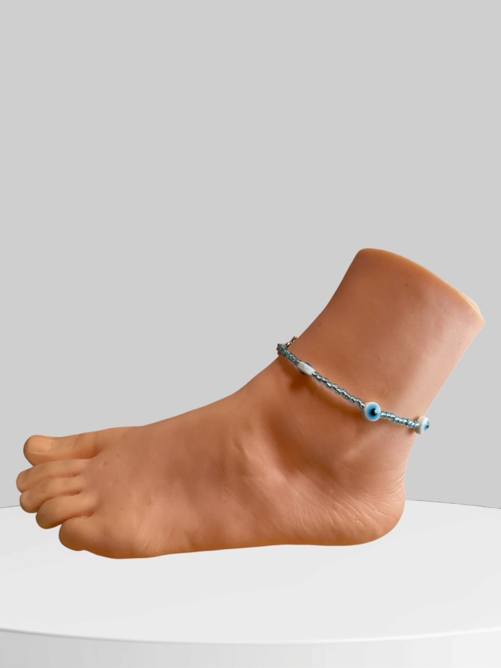 Blue Evil Eye Beaded Anklet - Women Jewelry